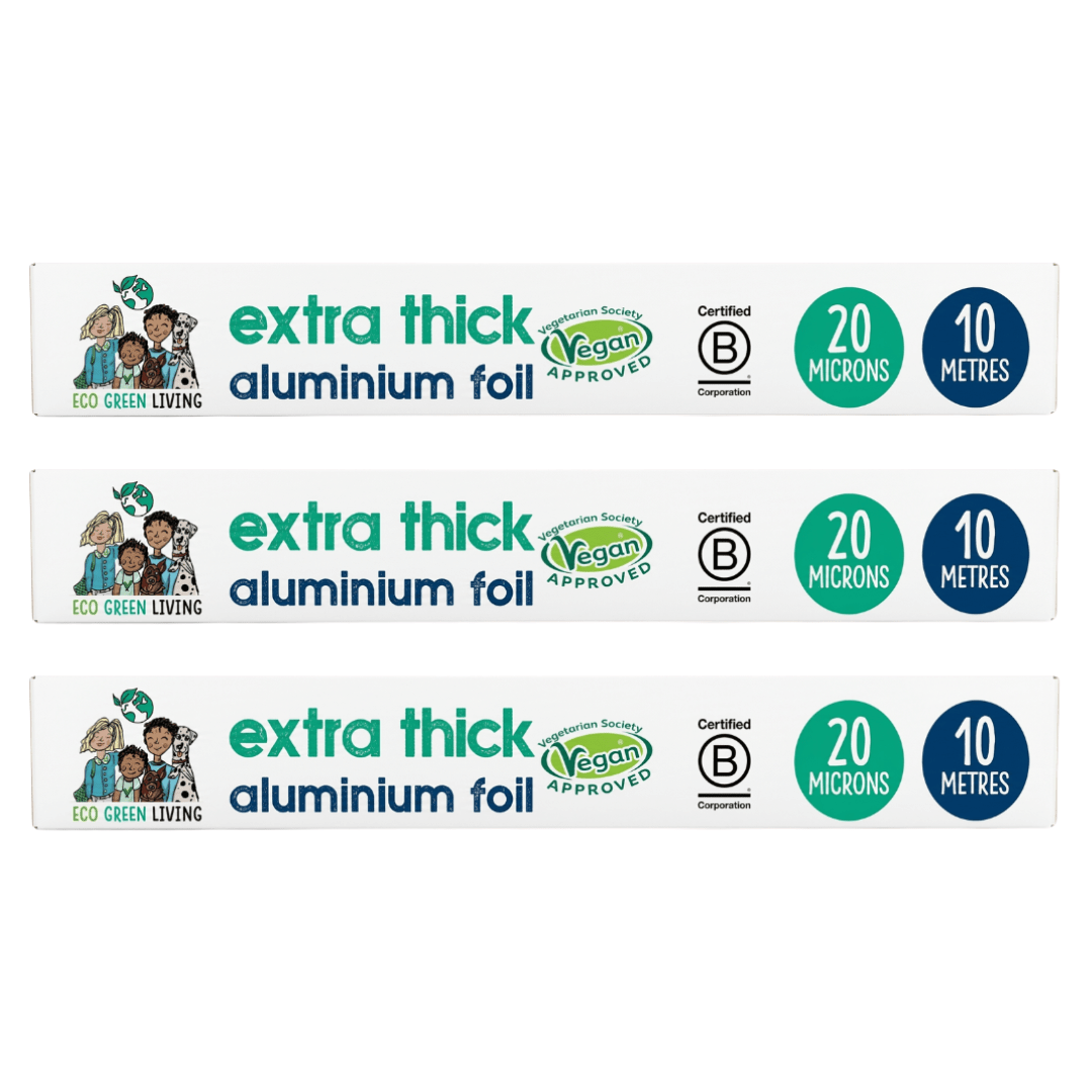 100% Recycled Tin Foil Eco Friendly - 3 Rolls - 30cm x 10m - EcoGreenLiving