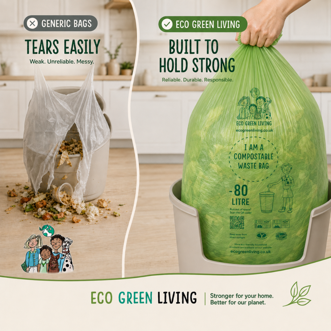 80L Bin Liners | 2 Roll of 20 Bags | Eco Green Living