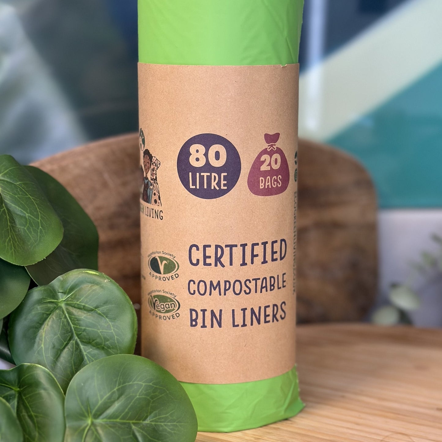 80L Bin Liners | 1 Roll of 20 Bags | Eco Green Living - EcoGreenLiving