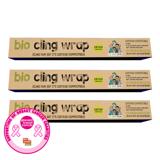 Compostable Cling Film Without The Plastic - Recycled Packaging - 3 x rolls 30cm x 30m - EcoGreenLiving