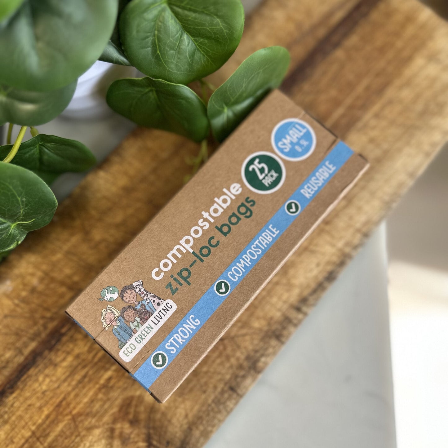 Compostable Resealable Zip Lock Bags Small | 0.5 Litre (25 bags) - EcoGreenLiving