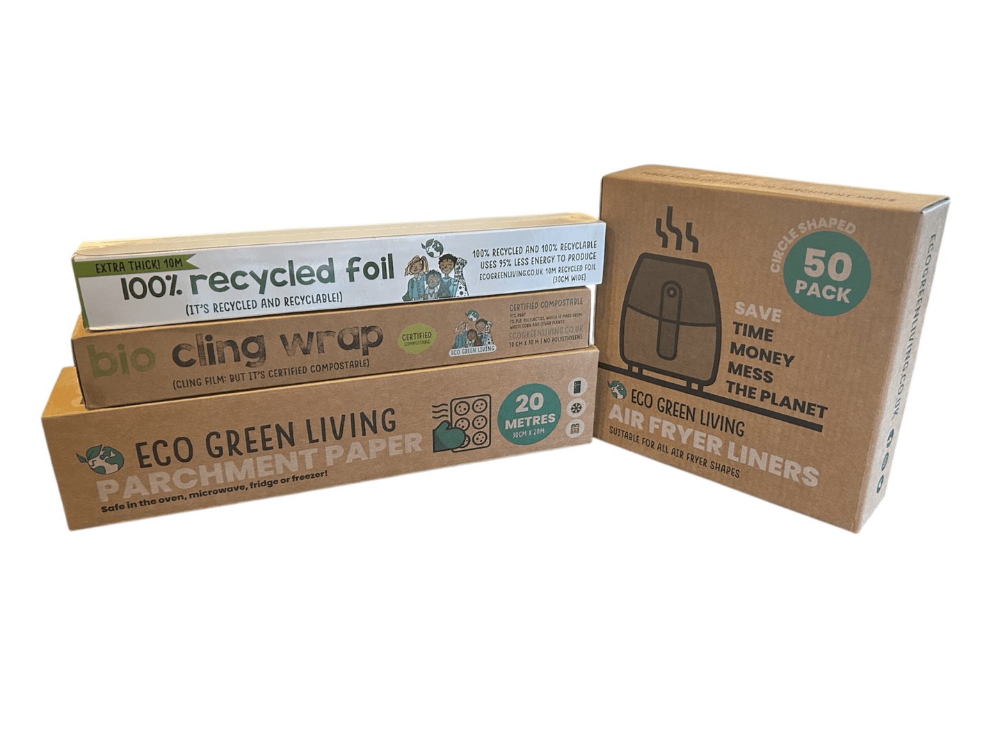 Foil 10m, Film, 30m, Parchment paper 20m, 30 cm rolls Air Fryer Liners 50 Papers - EcoGreenLiving