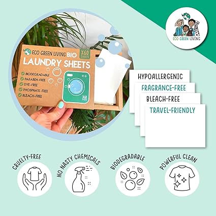 Laundry Sheets (Un - scented) 60 x 2, 120 sheets - EcoGreenLiving