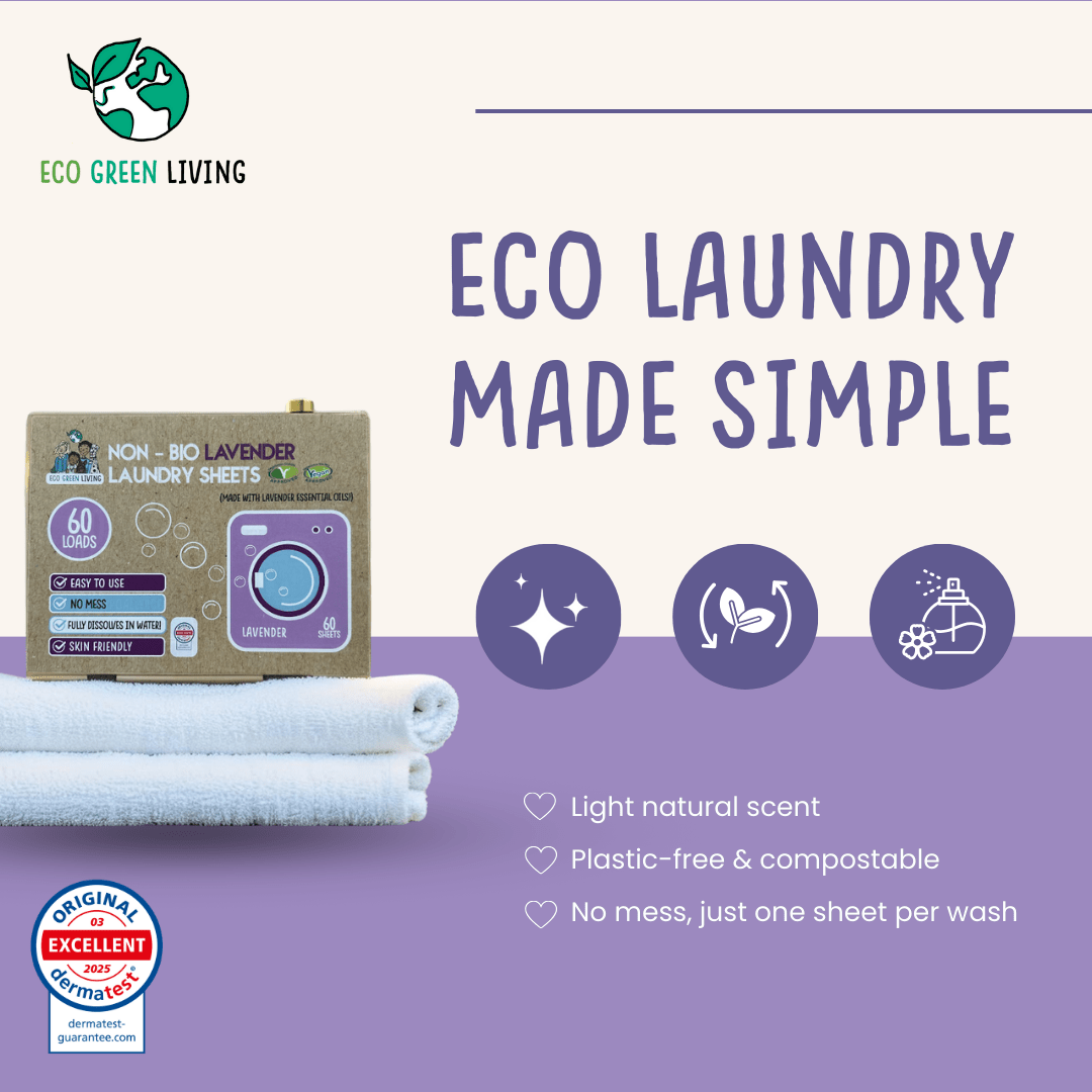 Non - Bio Laundry Detergent Sheets x 60 (Lavender) Eco Green Living - EcoGreenLiving