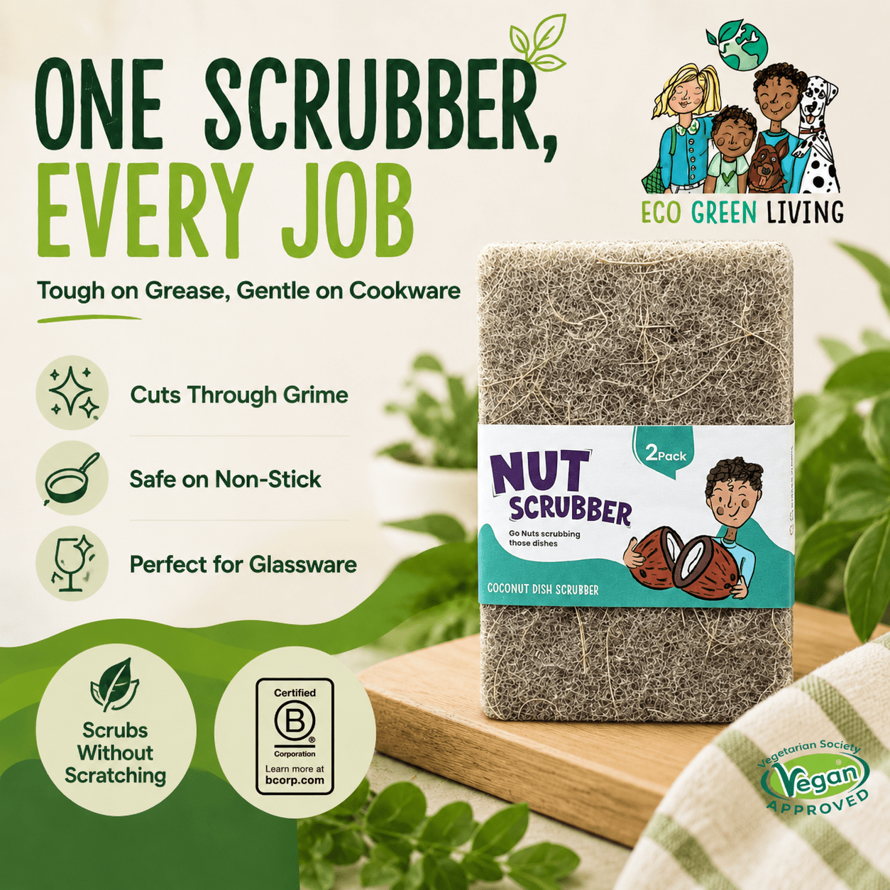 Nut Scrubber 2 Pack (6 packs) - EcoGreenLiving