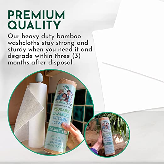 3 Pack of Reusable Bamboo Kitchen Towels - EcoGreenLiving