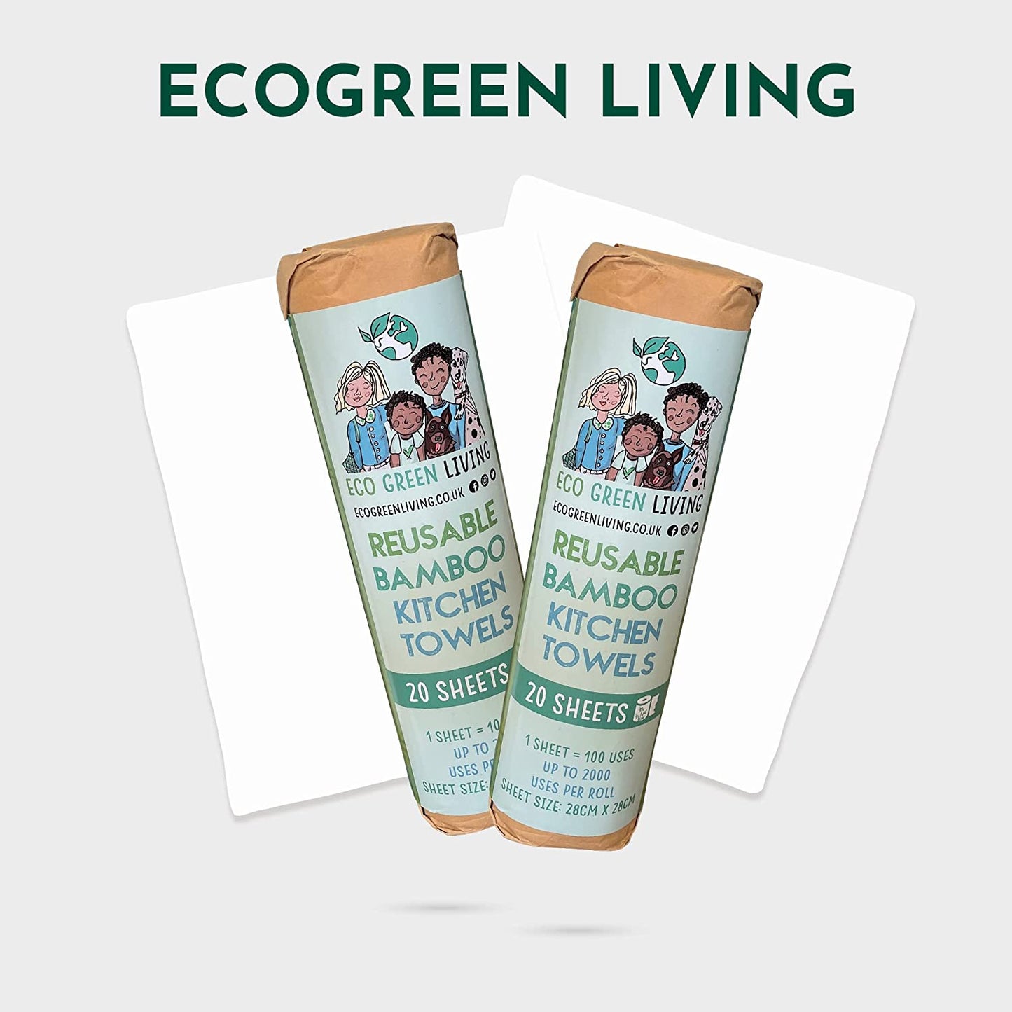 3 Pack of Reusable Bamboo Kitchen Towels - EcoGreenLiving