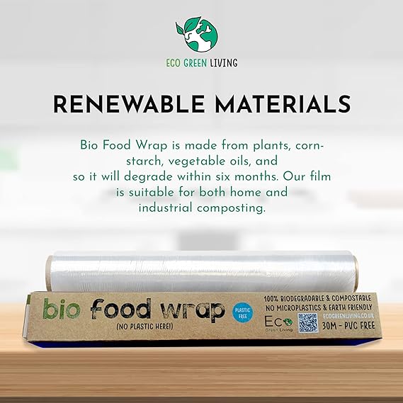 Compostable Cling Film Without The Plastic - Recycled Packaging - 3 x rolls 30cm x 30m - EcoGreenLiving