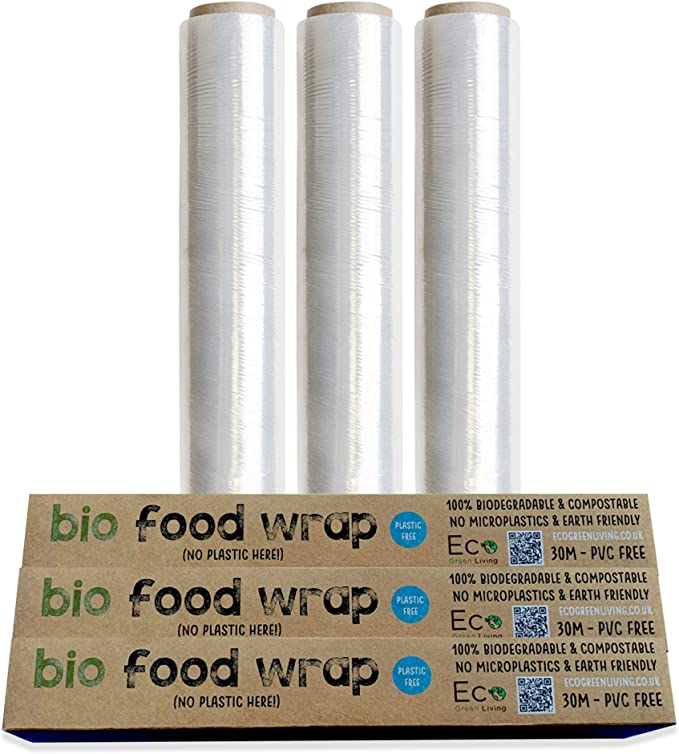 Compostable Cling Film Without The Plastic - Recycled Packaging - 3 x rolls 30cm x 30m - EcoGreenLiving