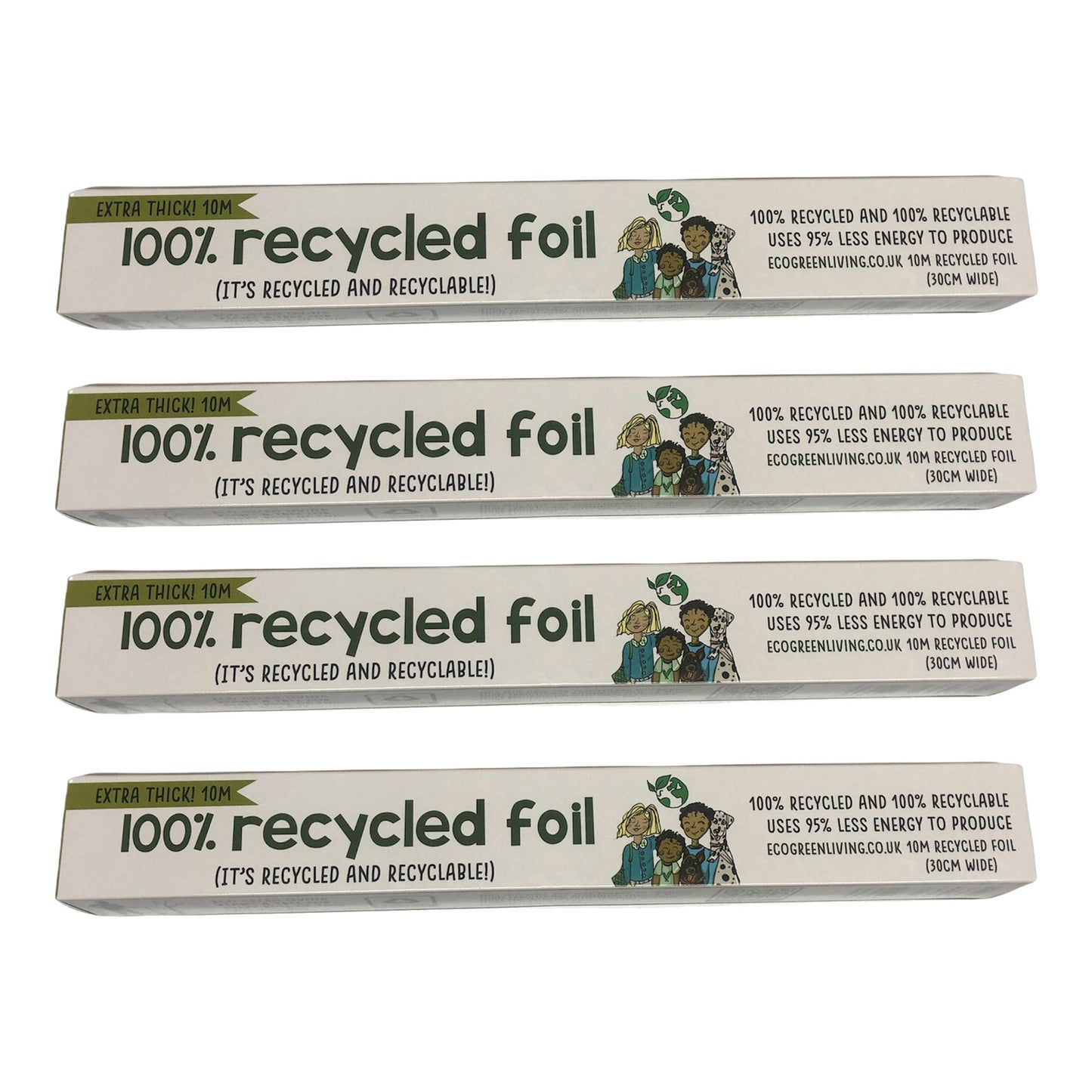 Recycled Tin Foil Eco Friendly - 4 Rolls - 30cm x 10m - Eco Green Living