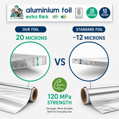 100% Recycled Tin Foil Eco Friendly - 3 Rolls - 30cm x 10m - EcoGreenLiving