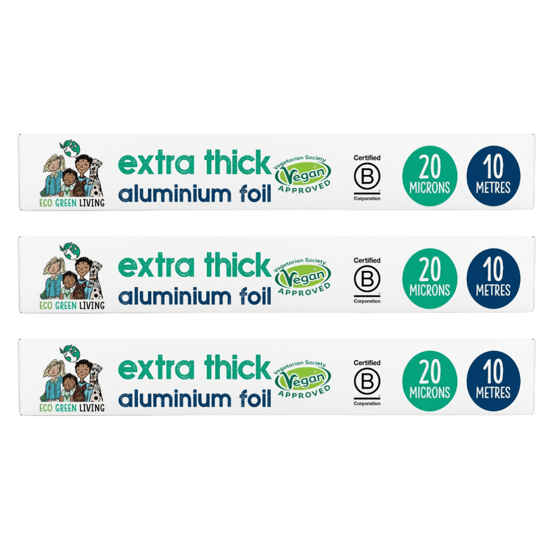 100% Recycled Tin Foil Eco Friendly - 3 Rolls - 30cm x 10m - EcoGreenLiving