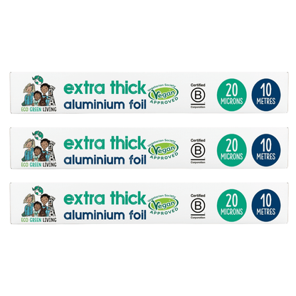 100% Recycled Tin Foil Eco Friendly - 3 Rolls - 30cm x 10m - EcoGreenLiving