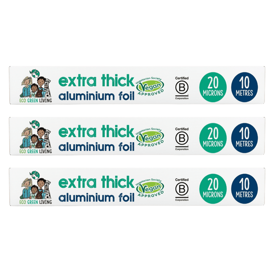 100% Recycled Tin Foil Eco Friendly - 3 Rolls - 30cm x 10m - EcoGreenLiving