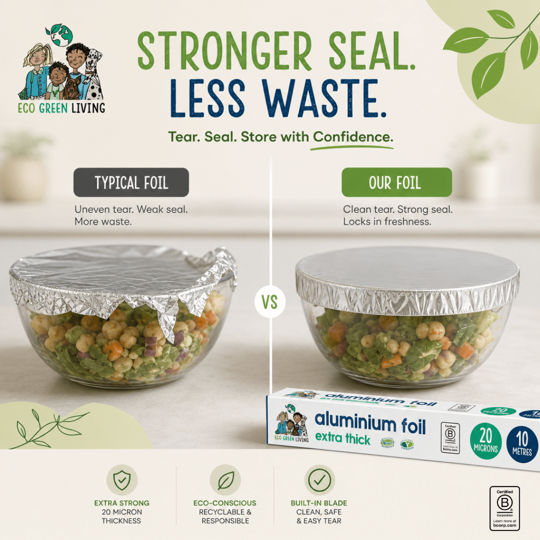 100% Recycled Tin Foil Eco Friendly - 3 Rolls - 30cm x 10m - EcoGreenLiving