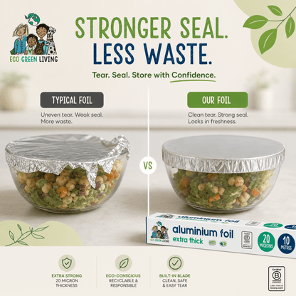 100% Recycled Tin Foil Eco Friendly - 3 Rolls - 30cm x 10m - EcoGreenLiving