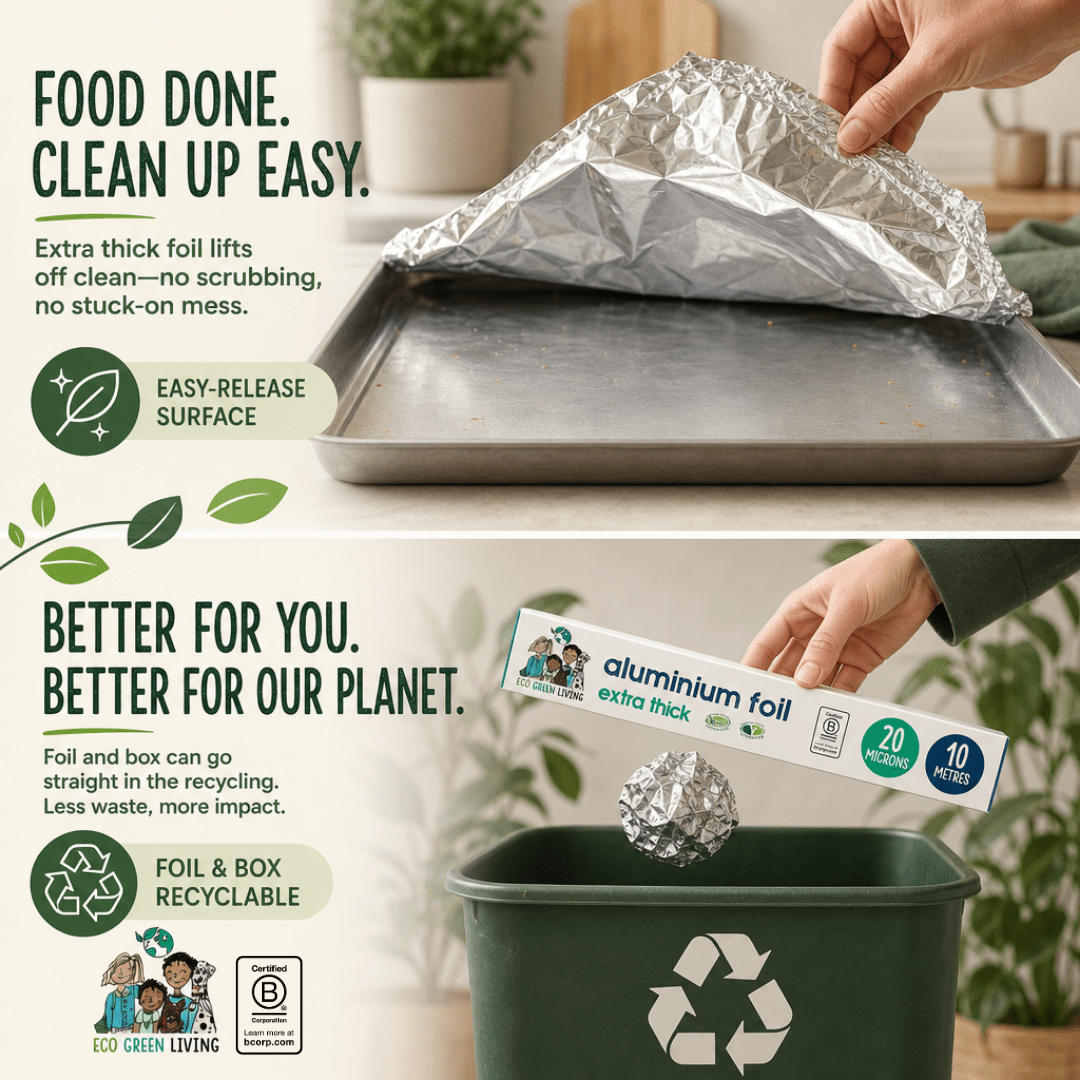 100% Recycled Tin Foil Eco Friendly - 3 Rolls - 30cm x 10m - EcoGreenLiving