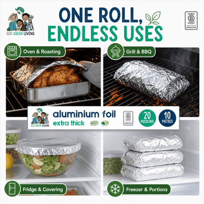 100% Recycled Tin Foil Eco Friendly - 3 Rolls - 30cm x 10m - EcoGreenLiving