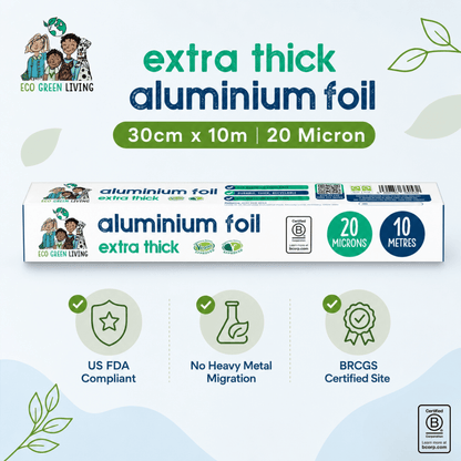 100% Recycled Tin Foil Eco Friendly - 3 Rolls - 30cm x 10m - EcoGreenLiving
