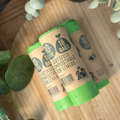 10L Compostable Waste Bags | 1 Roll of 18 Bags | Eco Green Living - EcoGreenLiving