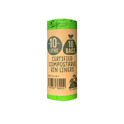 10L Compostable Waste Bags | 1 Roll of 18 Bags | Eco Green Living - EcoGreenLiving