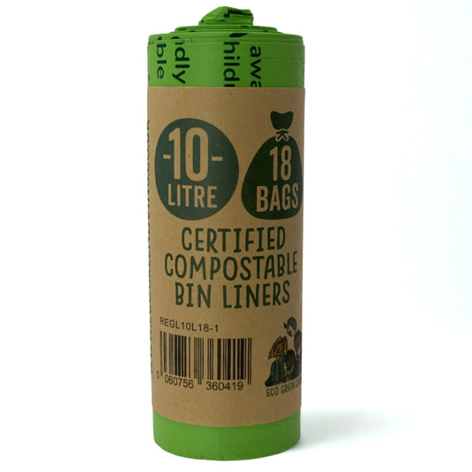 10L Compostable Waste Bags | 1 Roll of 18 Bags | Eco Green Living - EcoGreenLiving