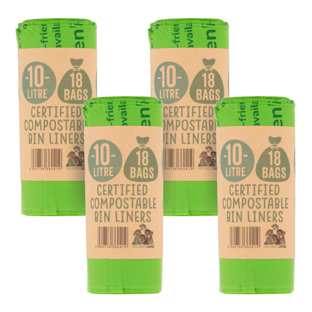 10L Compostable Waste Bags | 4 Rolls of 18 Bags | Eco Green Living - EcoGreenLiving