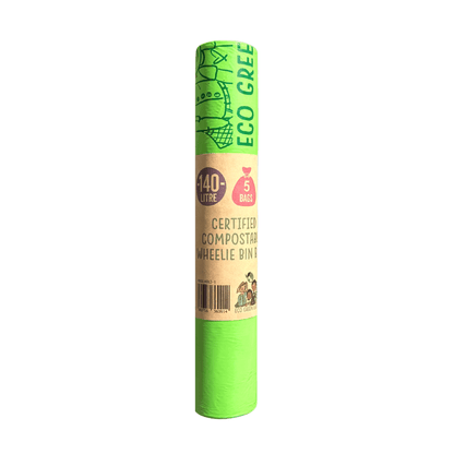 140L Compostable Waste Bags | 1 Roll of 5 Bags | Eco Green Living - EcoGreenLiving