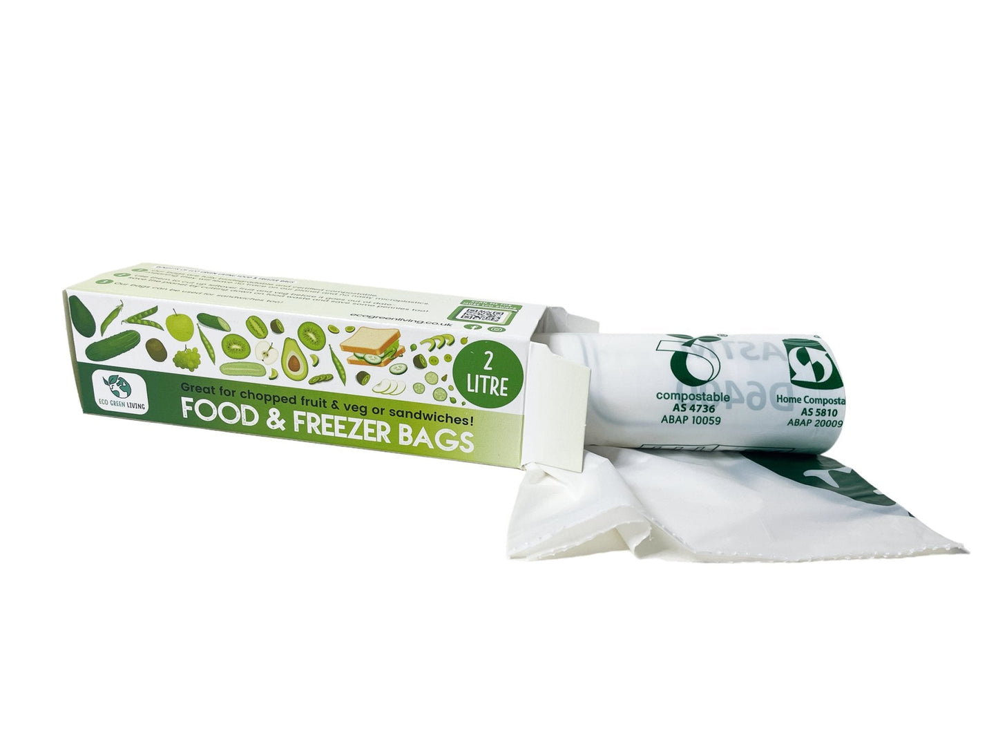 2 Litre Certified Compostable Food & Freezer Bags (35 bags) - EcoGreenLiving
