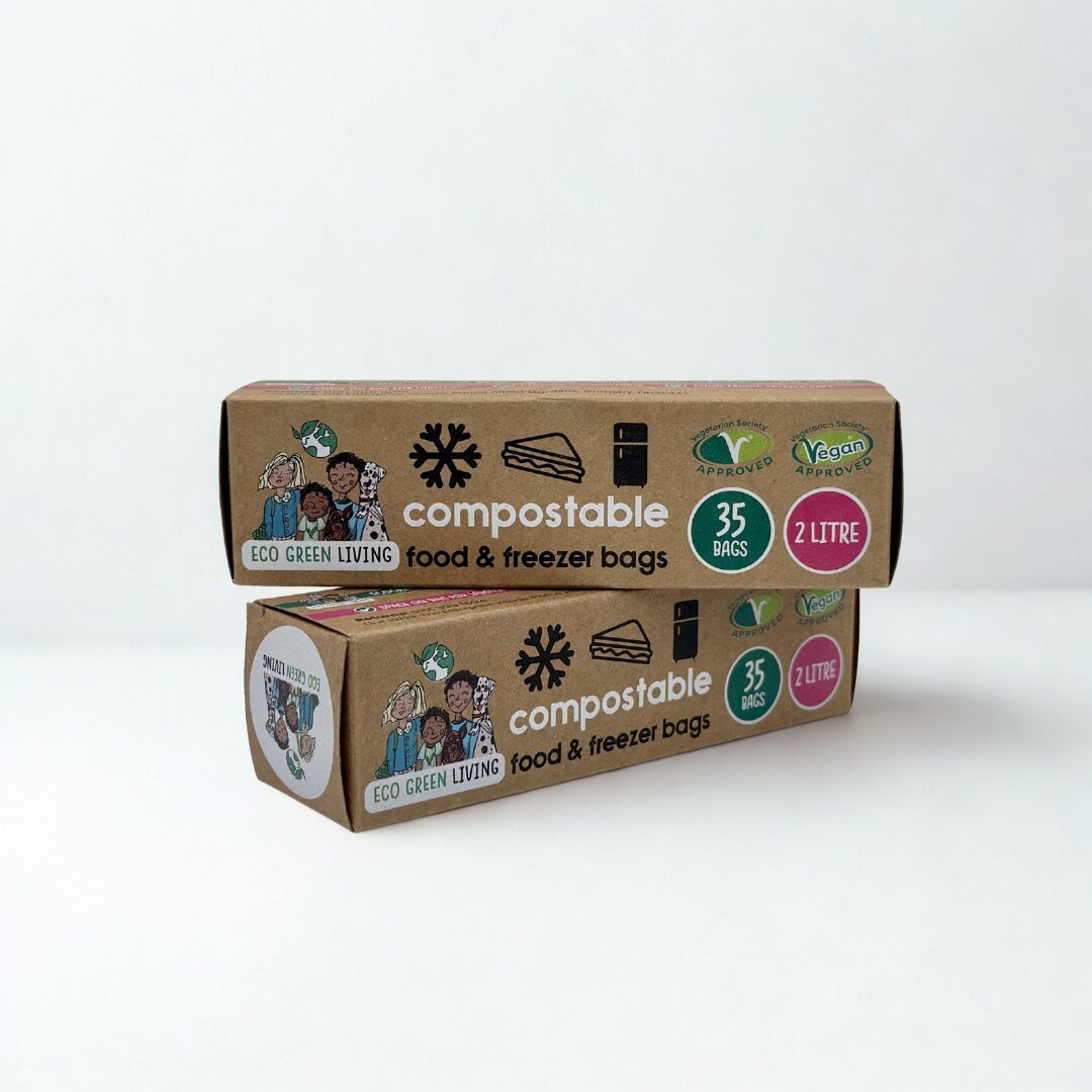 2 Litre Certified Compostable Food & Freezer Bags (35 bags) - EcoGreenLiving
