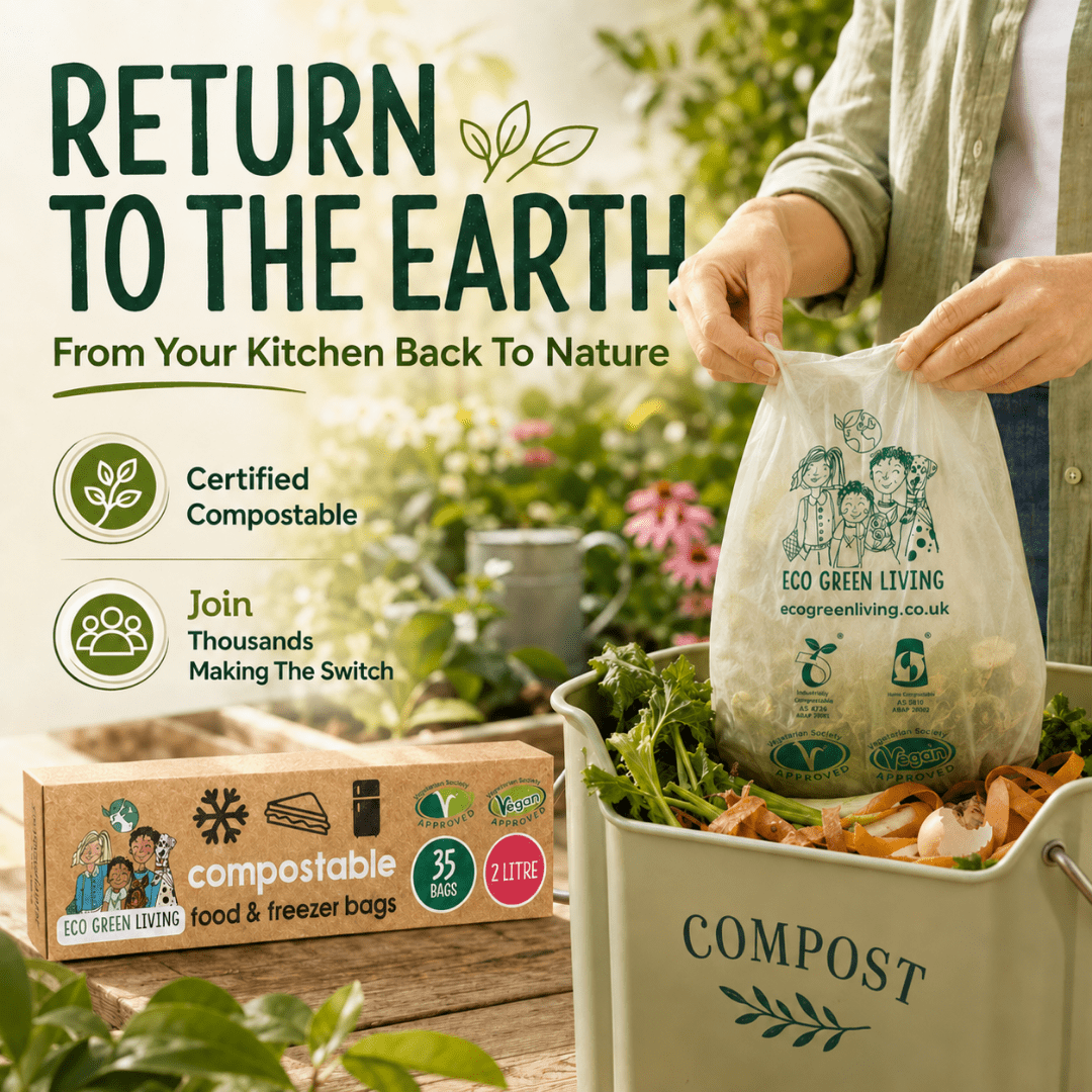 2 Litre Certified Compostable Food & Freezer Bags (35 bags) - EcoGreenLiving