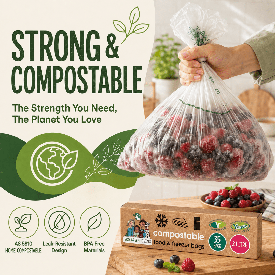 2 Litre Certified Compostable Food & Freezer Bags (35 bags) - EcoGreenLiving