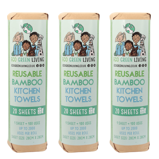 3 Pack of Reusable Bamboo Kitchen Towels - EcoGreenLiving
