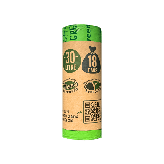 30 Litre Compostable Waste Bags | 1 Roll of 18 Bags | Eco Green Living - EcoGreenLiving