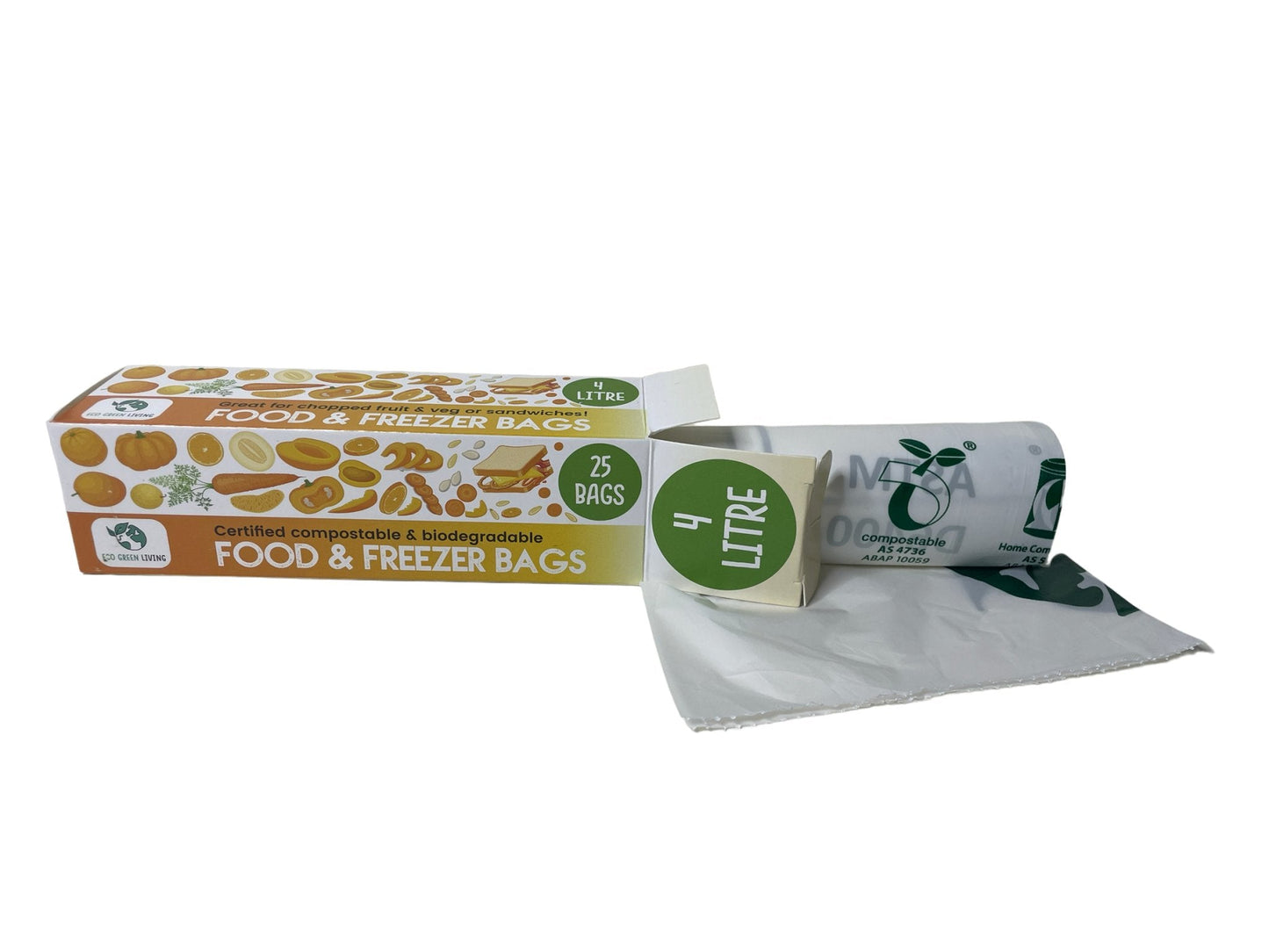 4 Litre Certified Compostable Food & Freezer Bags (25 bags) - EcoGreenLiving