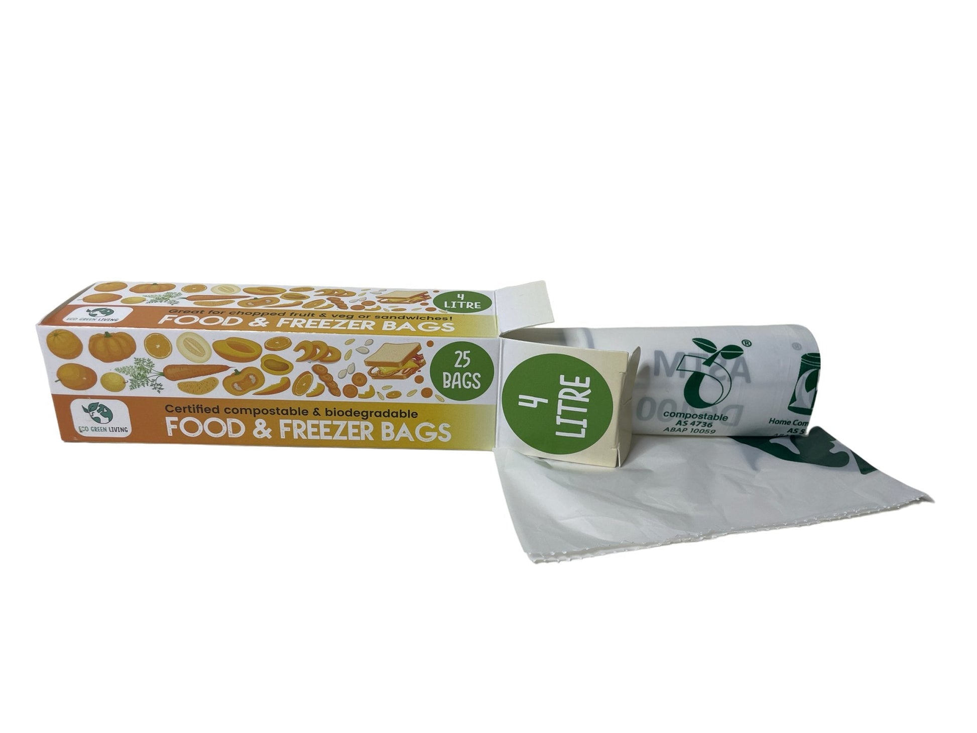 4 Litre Certified Compostable Food & Freezer Bags (25 bags) - EcoGreenLiving