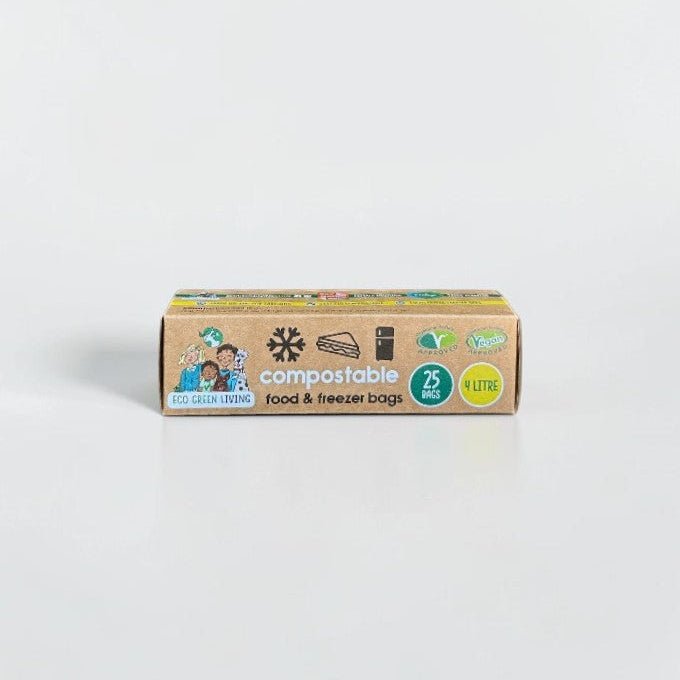 4 Litre Certified Compostable Food & Freezer Bags (25 bags) - EcoGreenLiving