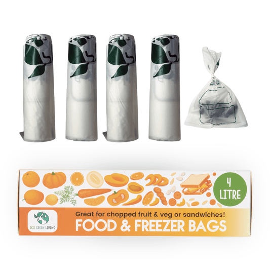 4 Litre Certified Compostable Food & Freezer Bags (25 bags) X 4 - EcoGreenLiving
