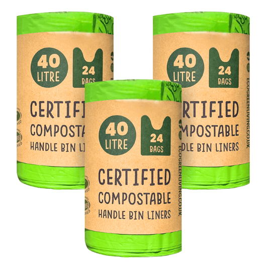 40L Bin Bags | 1 Roll of 24 Bags | Eco Green Living (3packs) - EcoGreenLiving