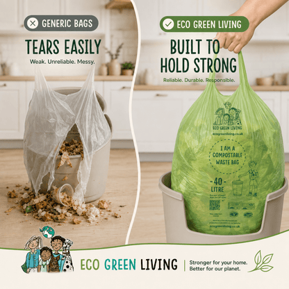 40L Bin Bags | 1 Roll of 24 Bags | Eco Green Living - EcoGreenLiving