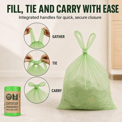 40L Bin Bags | 1 Roll of 24 Bags | Eco Green Living - EcoGreenLiving