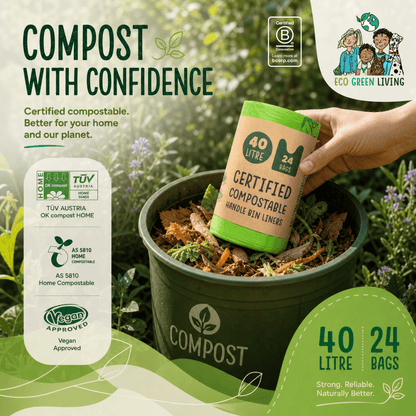 40L Bin Bags | 1 Roll of 24 Bags | Eco Green Living - EcoGreenLiving