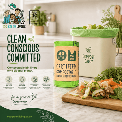 40L Bin Bags | 1 Roll of 24 Bags | Eco Green Living - EcoGreenLiving