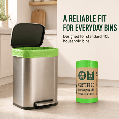 40L Bin Bags | 1 Roll of 24 Bags | Eco Green Living - EcoGreenLiving