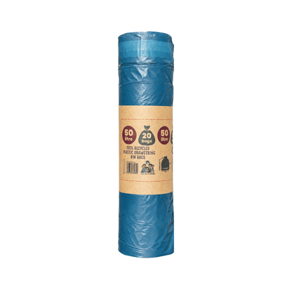 50L Recycled Plastic Drawstring Bag | 1 Roll of 20 Bags | Eco Green Living - EcoGreenLiving