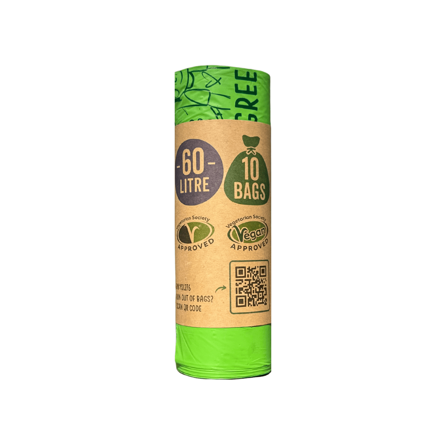 60L Compostable Waste Bags | 1 Roll of 10 Bags | Eco Green Living - EcoGreenLiving