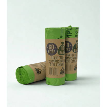 60L Compostable Waste Bags | 1 Roll of 10 Bags | Eco Green Living - EcoGreenLiving
