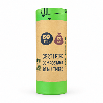 80L Bin Liners | 1 Roll of 20 Bags | Eco Green Living - EcoGreenLiving