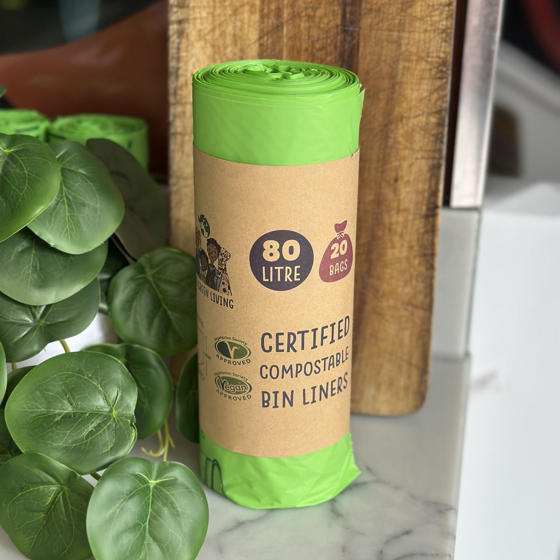 80L Bin Liners | 1 Roll of 20 Bags | Eco Green Living - EcoGreenLiving