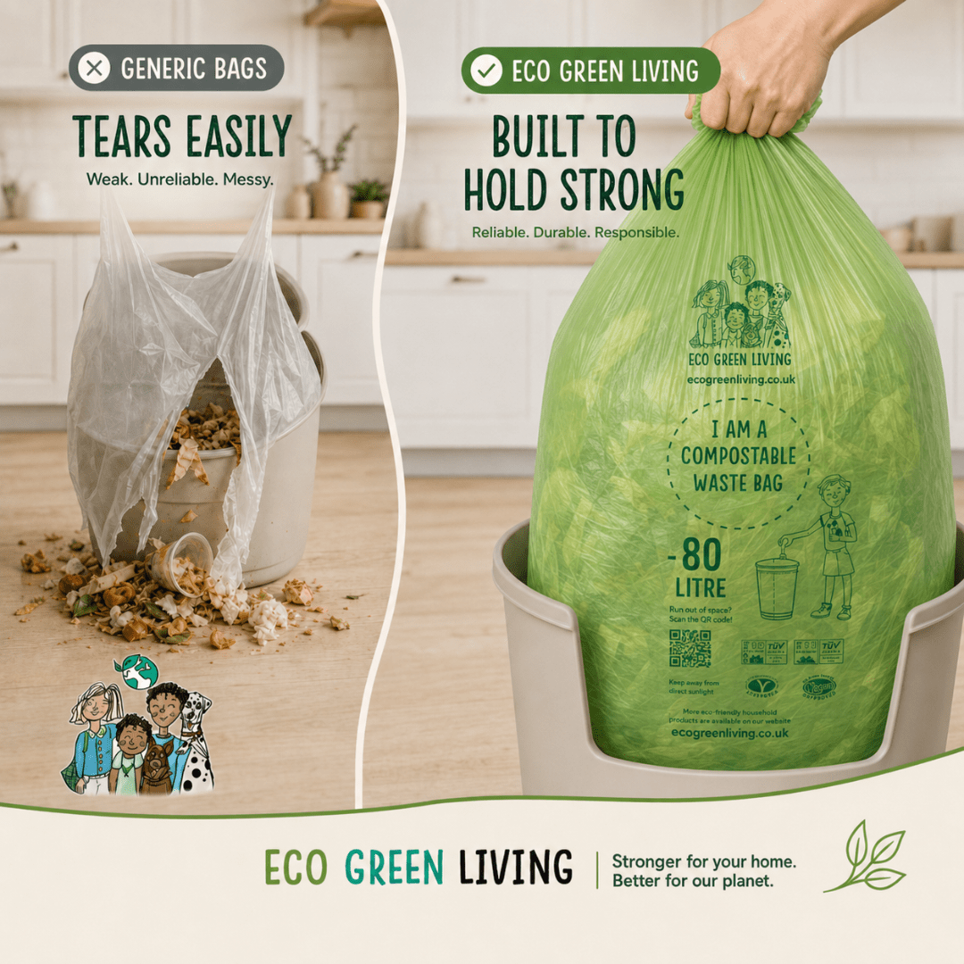 80L Bin Liners | 1 Roll of 20 Bags | Eco Green Living - EcoGreenLiving